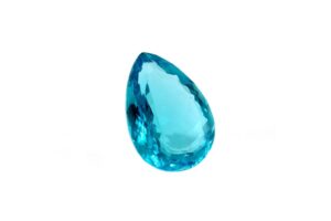 swiss blue topaz on white background