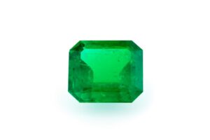 zambian emerald on white background