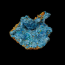 Cyanotrichite on a Black Background